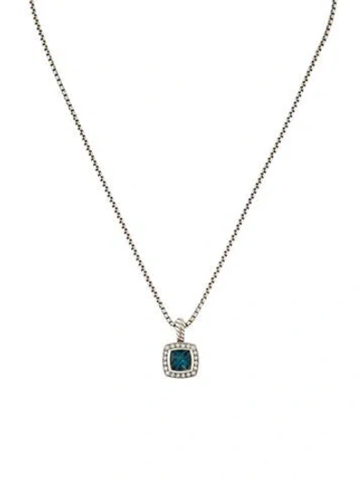 Pre-owned David Yurman Topaz & Diamond Petite Albion Pendant Necklace, 17" In Multi