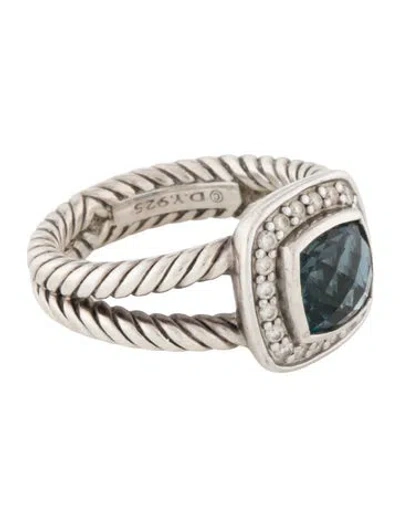 Pre-owned David Yurman Topaz & Diamond Petite Albion Ring In Multi