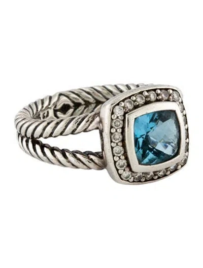 Pre-owned David Yurman Topaz & Diamond Petite Albion Ring In Multi