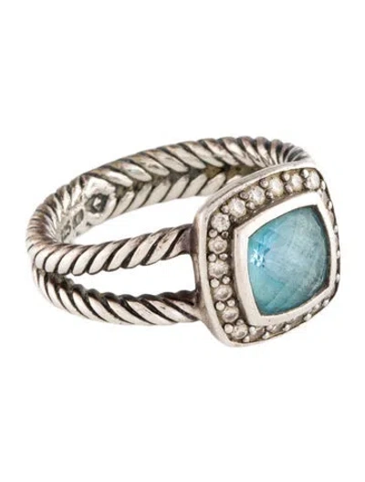 Pre-owned David Yurman Topaz & Diamond Petite Albion® Ring In Multi