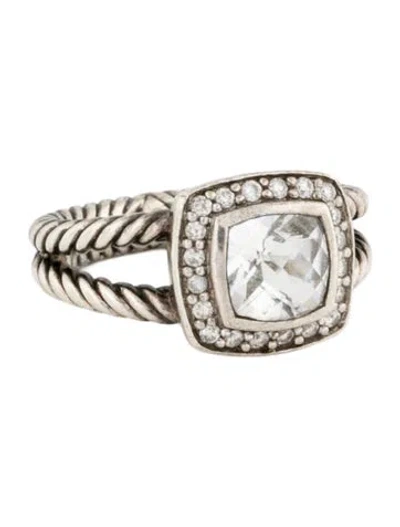 Pre-owned David Yurman Topaz & Diamond Petite Albion Ring In Multi
