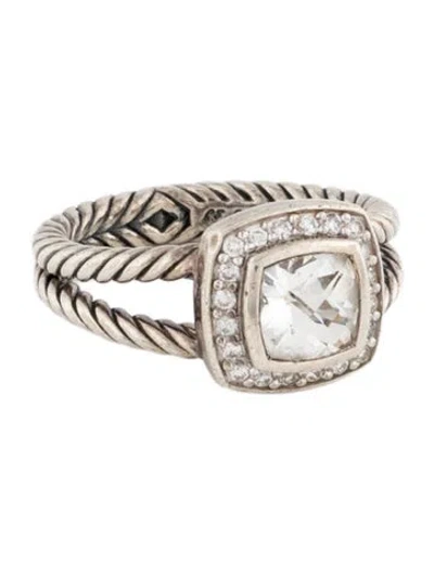 Pre-owned David Yurman Topaz & Diamond Petite Albion Ring In Multicolor