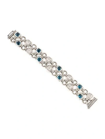 Pre-owned David Yurman Topaz & Diamond Renaissance Bracelet, 6.75" In Multi