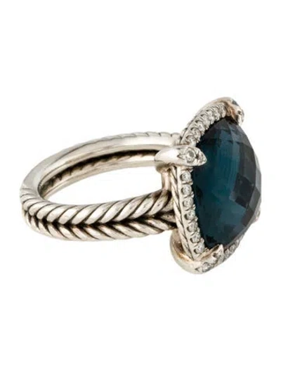 Pre-owned David Yurman Topaz And Diamonds Chatelaine Ring In Multi