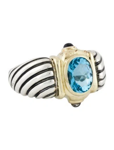 Pre-owned David Yurman Topaz & Iolite Renaissance Cocktail Ring In Multi