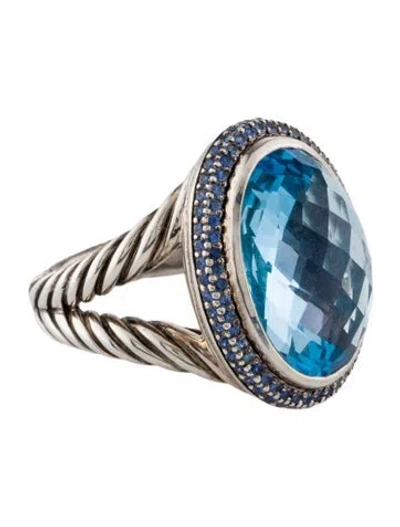 Pre-owned David Yurman Topaz & Sapphire Cocktail Ring In Multi