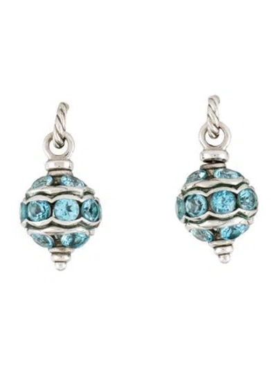 Pre-owned David Yurman Topaz Ball Drop Earrings In Multi