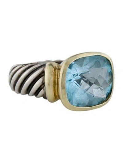 Pre-owned David Yurman Topaz Cable Cocktail Ring In Multi
