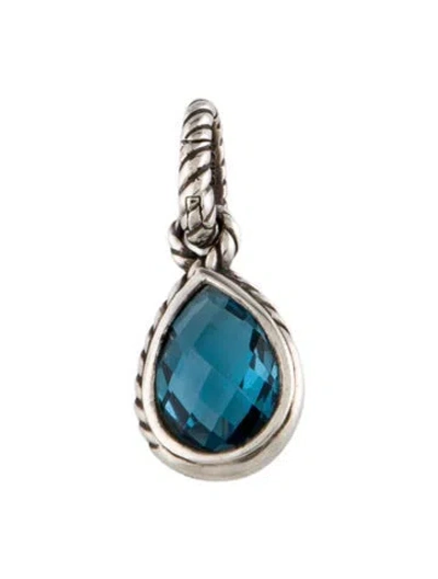 Pre-owned David Yurman Topaz Cable Pendant, 1.25" In Multicolor