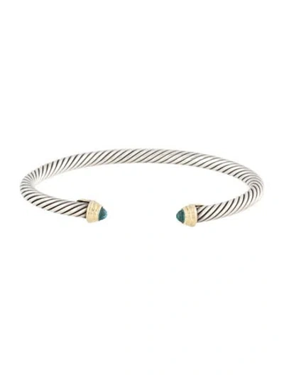 Pre-owned David Yurman Topaz Cable Teen Bracelet, 6" In Multi