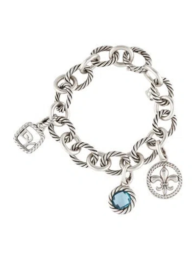 Pre-owned David Yurman Topaz Charm Bracelet, 6.25" In Multi