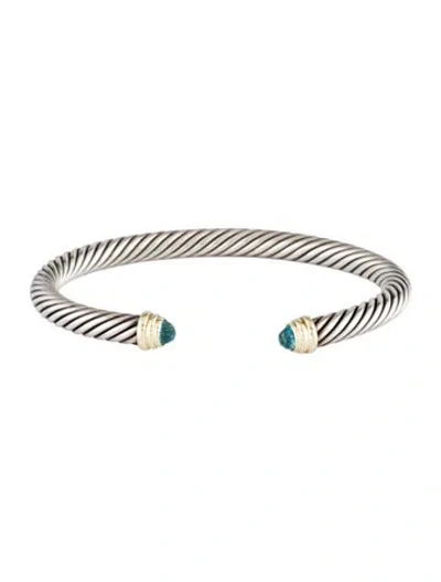 Pre-owned David Yurman Topaz Classic Cable Bracelet, 6" In Multi