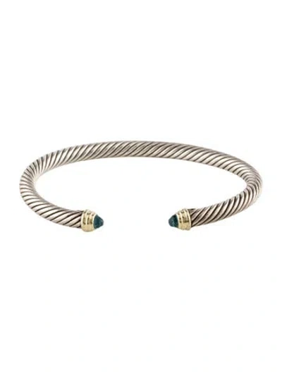 Pre-owned David Yurman Topaz Classic Cable Bracelet, 6" In Multi