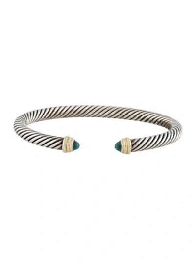 Pre-owned David Yurman Topaz Classic Cable Bracelet, 6.25" In Multi