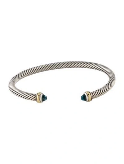 Pre-owned David Yurman Topaz Classic Cable Bracelet, 6.25" In Multi