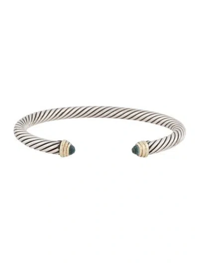 Pre-owned David Yurman Topaz Classic Cable Bracelet, 6.5" In Multi