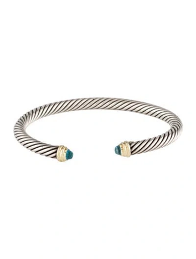 Pre-owned David Yurman Topaz Classic Cable Bracelet, 6.5" In Multi