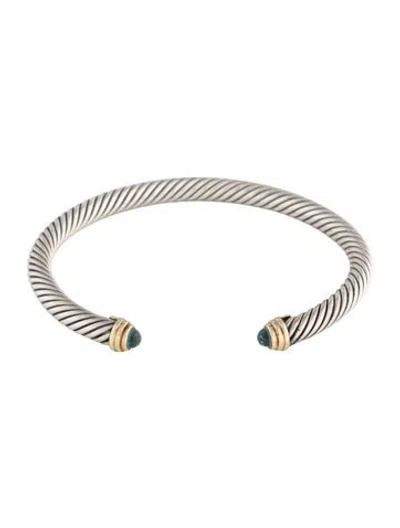 Pre-owned David Yurman Topaz Classic Cable Bracelet, 6.75" In Multicolor