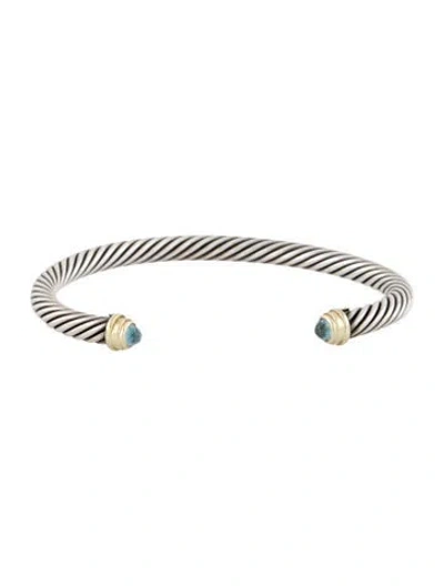 Pre-owned David Yurman Topaz Classic Cable Bracelet, 7" In Multi