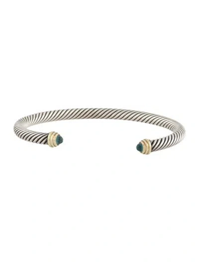 Pre-owned David Yurman Topaz Classic Cable Bracelet, 7" In Multi