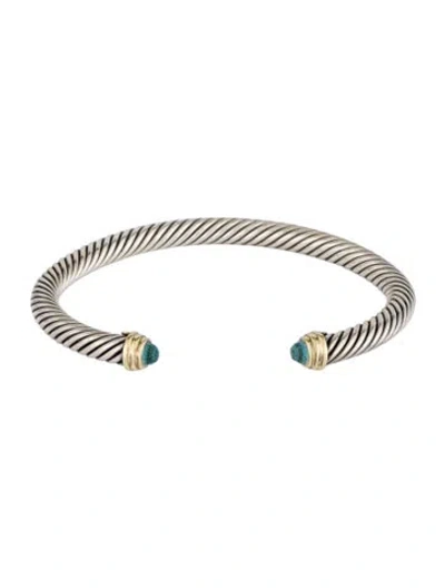 Pre-owned David Yurman Topaz Classic Cable Cuff, 6.5" In Multicolor