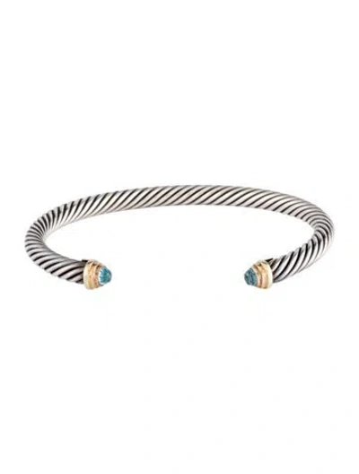 Pre-owned David Yurman Topaz Classic Cable Cuff, 7" In Multi
