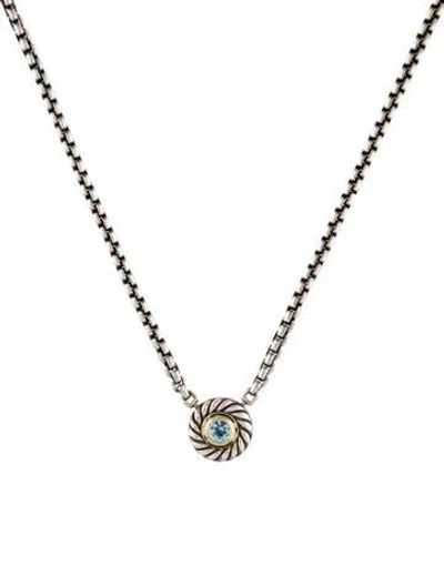 Pre-owned David Yurman Topaz Color Classic Cookie Pendant Necklace, 16.5" In Multi