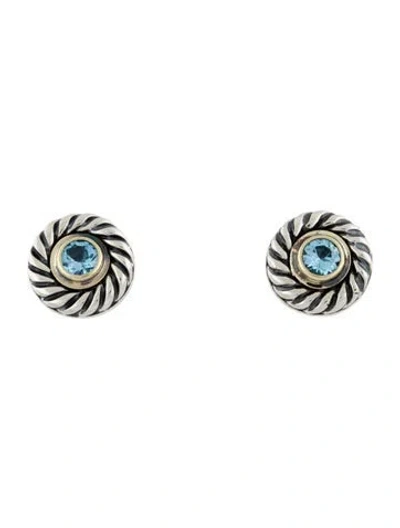 Pre-owned David Yurman Topaz Cookie Stud Earrings In Multi
