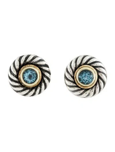 Pre-owned David Yurman Topaz Cookie Stud Earrings In Multi