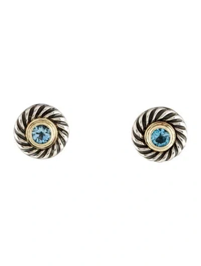 Pre-owned David Yurman Topaz Cookie Stud Earrings In Multi