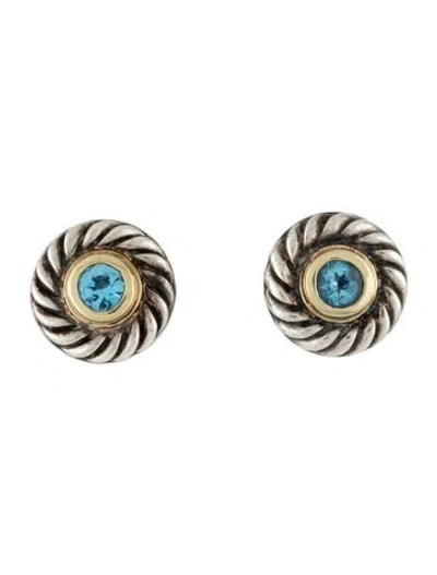 Pre-owned David Yurman Topaz Cookie Stud Earrings In Multicolor