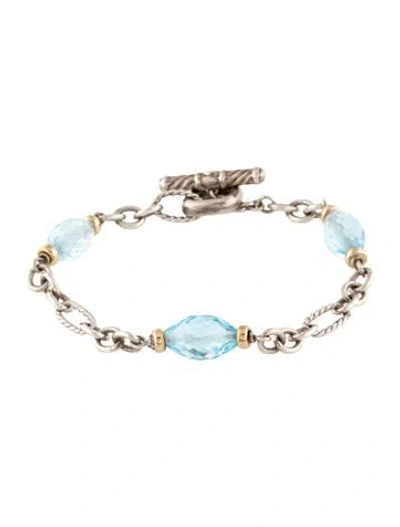 Pre-owned David Yurman Topaz Figaro Station Bracelet, 6.25" In Multi