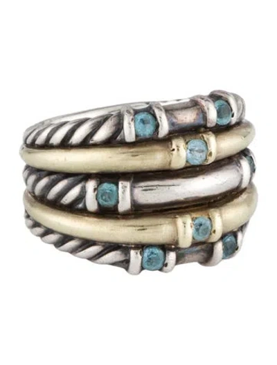 Pre-owned David Yurman Topaz Five Row Metro Cable Ring In Multi