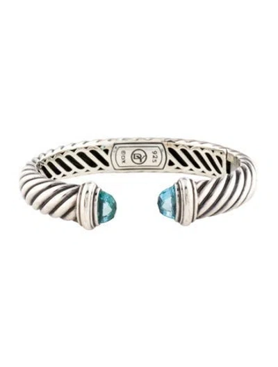 Pre-owned David Yurman Topaz Hinged Cuff Bracelet, 6" In Multi