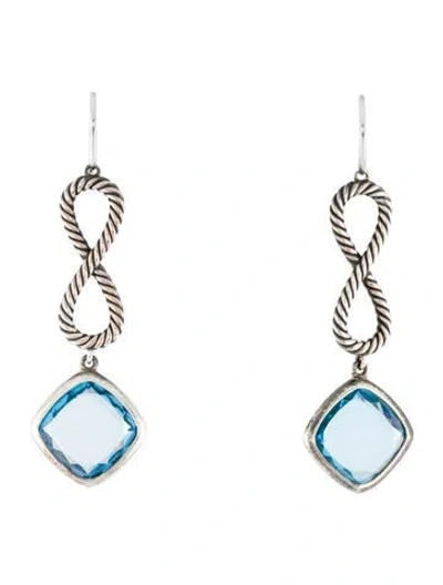 Pre-owned David Yurman Topaz Infinity Drop Earrings In Multi