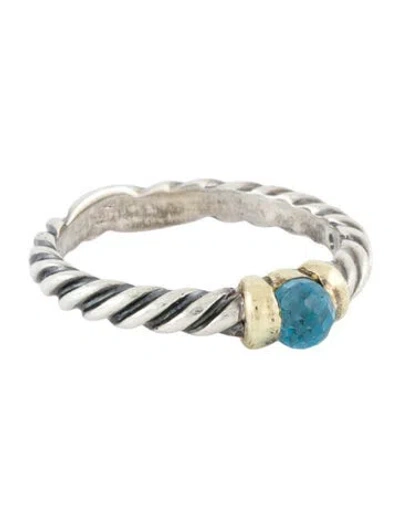 Pre-owned David Yurman Topaz Metro Cable Ring In Multi