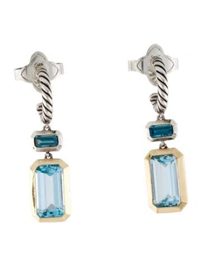 Pre-owned David Yurman Topaz Novella Drop Earrings In Multi
