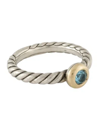 Pre-owned David Yurman Topaz Petite Cable Ring In Multi
