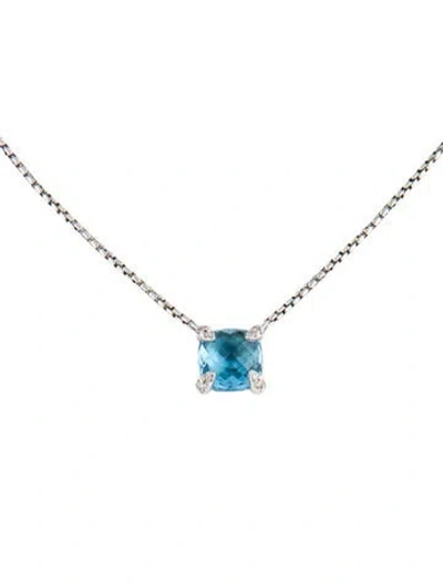 Pre-owned David Yurman Topaz Petite Chatelaine Pendant Necklace, 18" In Multi
