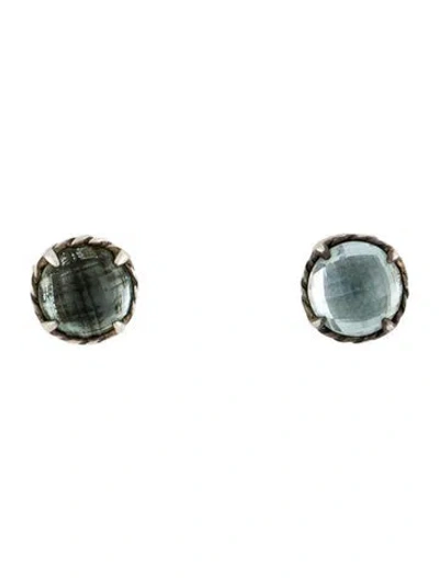 Pre-owned David Yurman Topaz Petite Chatelaine Stud Earrings In Multi
