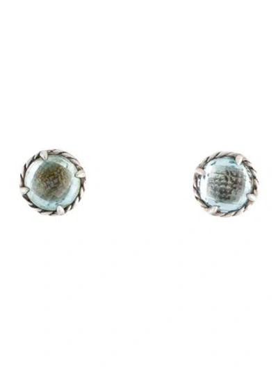 Pre-owned David Yurman Topaz Petite Chatelaine Stud Earrings In Multi