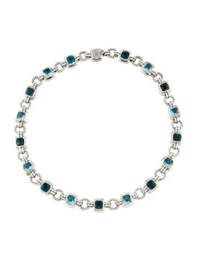 Pre-owned David Yurman Topaz Station Renaissance Collar Necklace, 16" In Multi