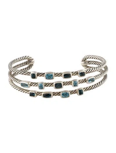 Pre-owned David Yurman Topaz Three-row Confetti Bracelet, 7" In Multi