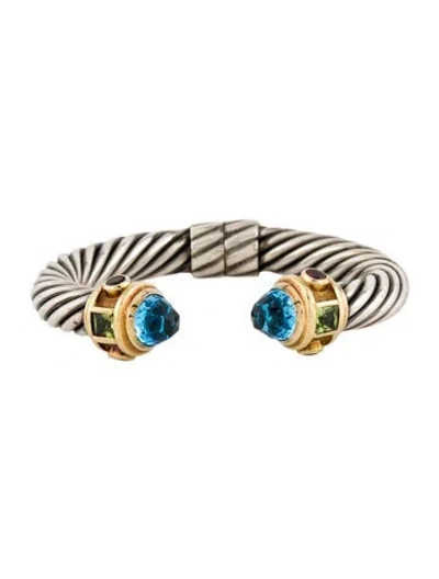 Pre-owned David Yurman Topaz, Tourmaline & Peridot Renaissance® Bracelet, 6" In Multi