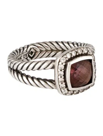 Pre-owned David Yurman Tourmaline & Diamond Petite Albion Ring In Multicolor