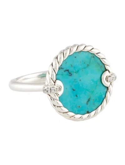 Pre-owned David Yurman Turquoise & Diamond Ring In Multi