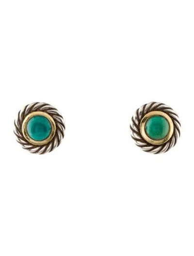 Pre-owned David Yurman Turquoise Cookie Studs In Multi