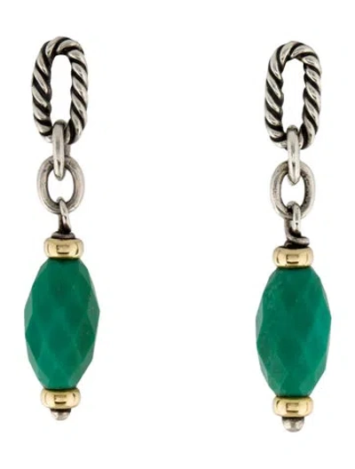 Pre-owned David Yurman Turquoise Figaro Drop Earrings In Multi