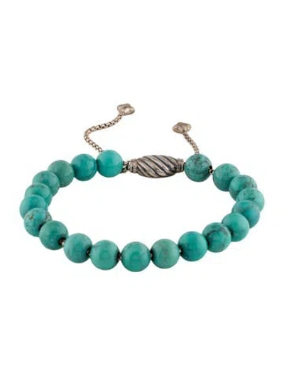 Pre-owned David Yurman Turquoise Spiritual Bead Bracelet, 6" In Multi