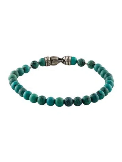 Pre-owned David Yurman Turquoise Spiritual Bead Bracelet, 7.75" In Multi